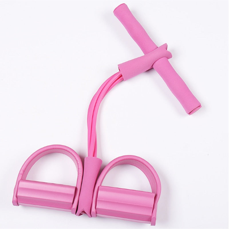 Lot De 2 Bandes De Résistance à Pédales – 4 Tubes Latex, Poignées Antidérapantes, Mousse Aux Pieds – Pour Abdos, Fessiers, Bras, Jambes